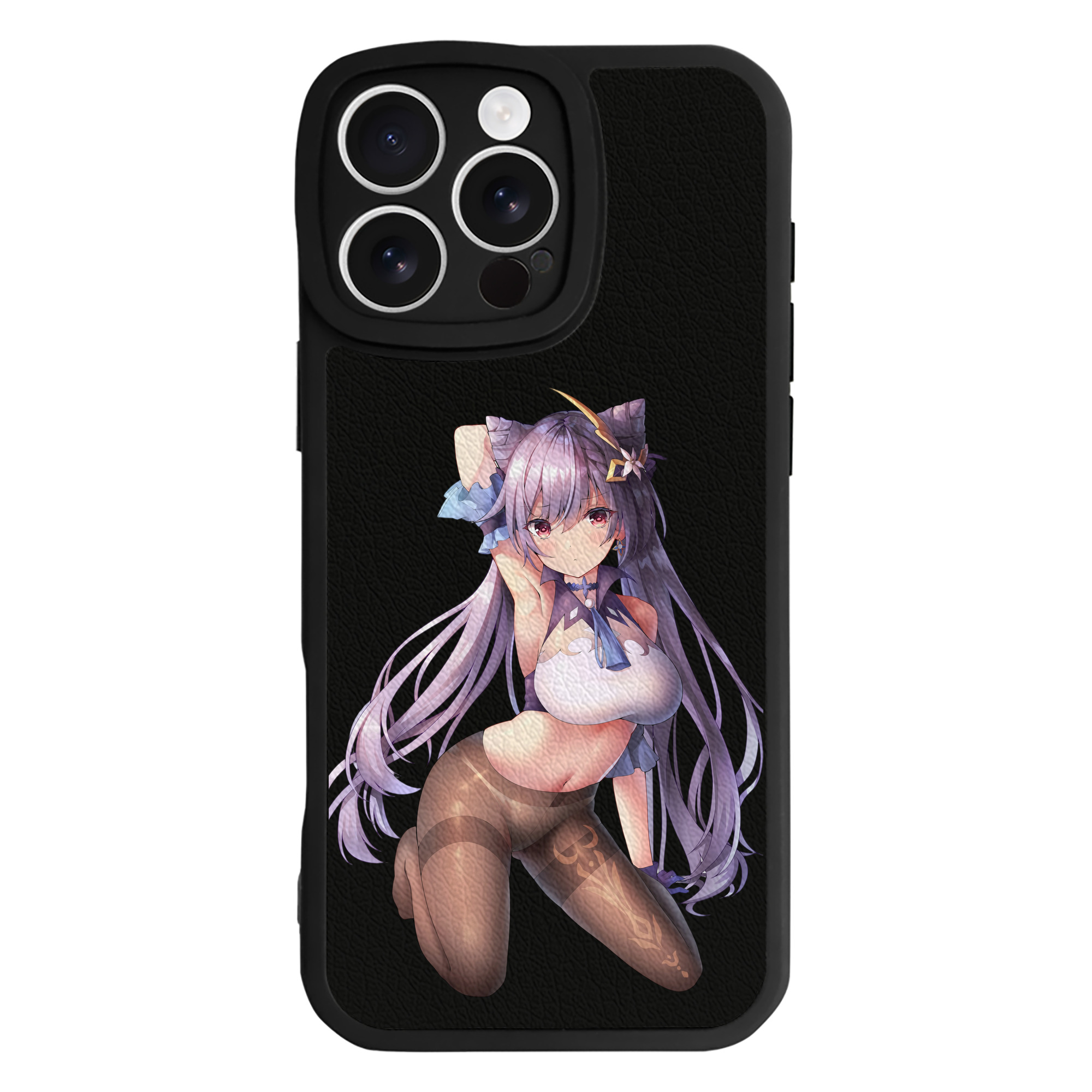 げんし神 刻晴 こくせい genshin Kokusei 【iPhone 16シリーズ対応】シリコンスマホケース（レザー調） 材質：シリコン
